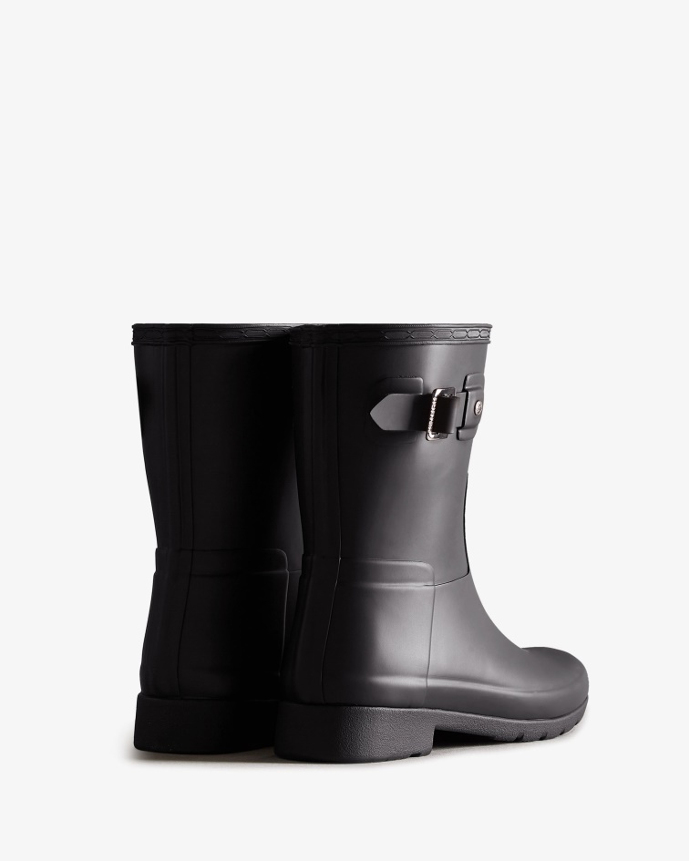 Hunter Women's Refined Slim Fit Short Rain Boots Black