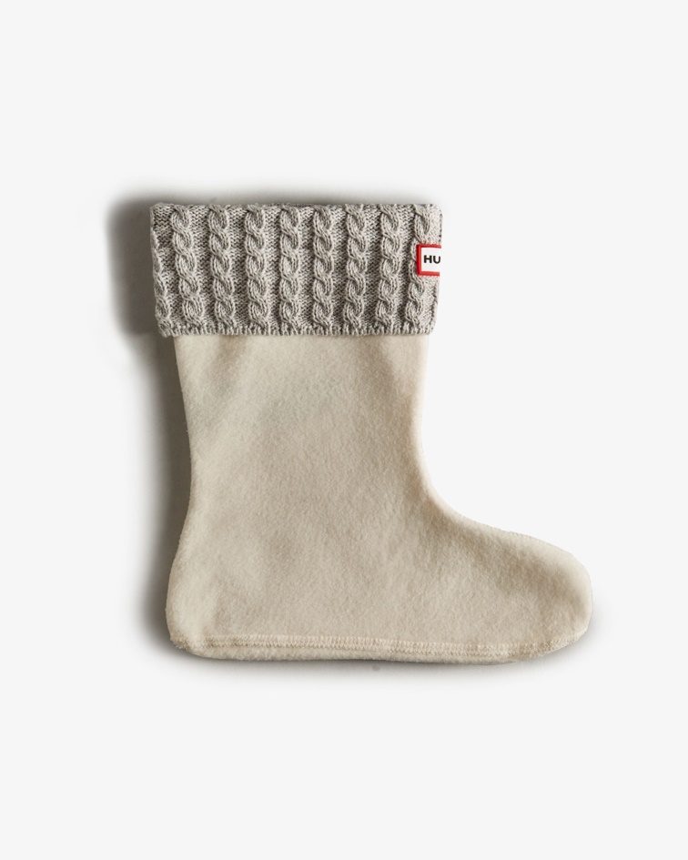 Recycled Mini Cable Knitted Cuff Hunter Short Boot Socks
