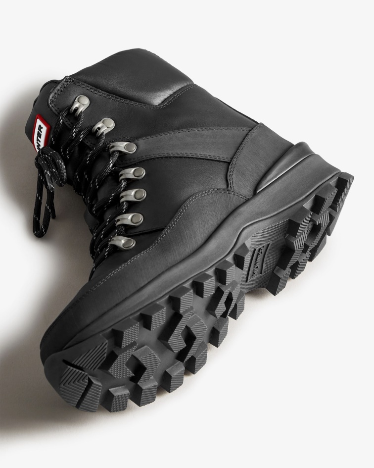 Hunter Women's Insulated Leather Commando Boots Black