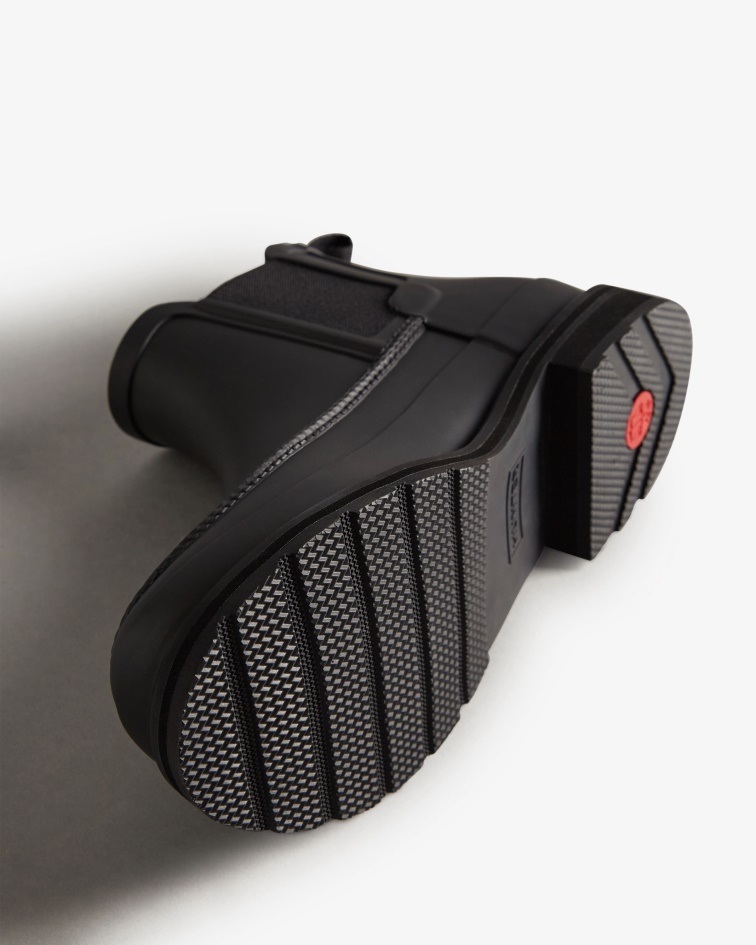 Hunter Men's Refined Moc Toe Chelsea Boots Black-Black