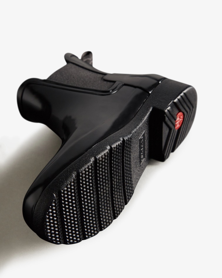 Hunter Women's Refined Gloss Slim Fit Chelsea Boot Black