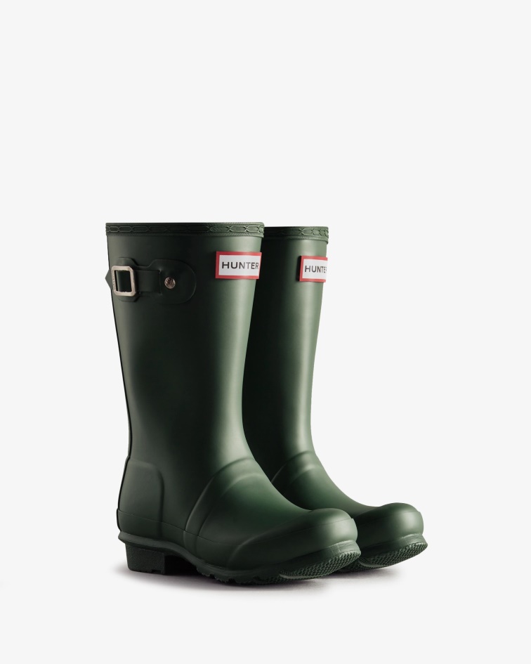 Hunter Original Big Kids (5-11 Years) Rain Boots Hunter Green