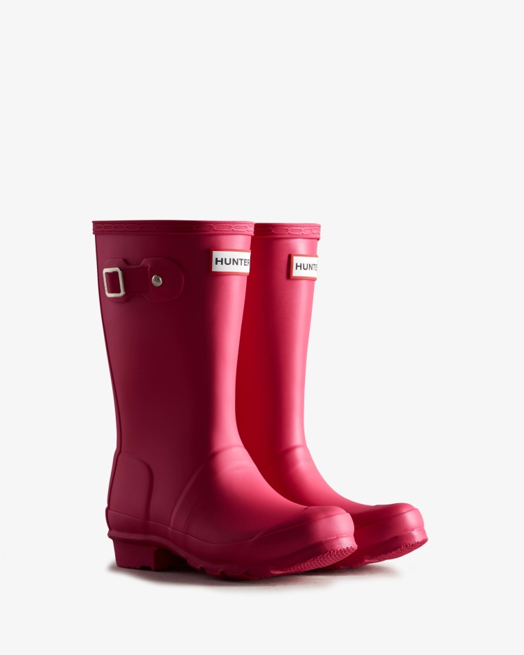 Hunter Original Big Kids (5-11 Years) Rain Boots Bright Pink