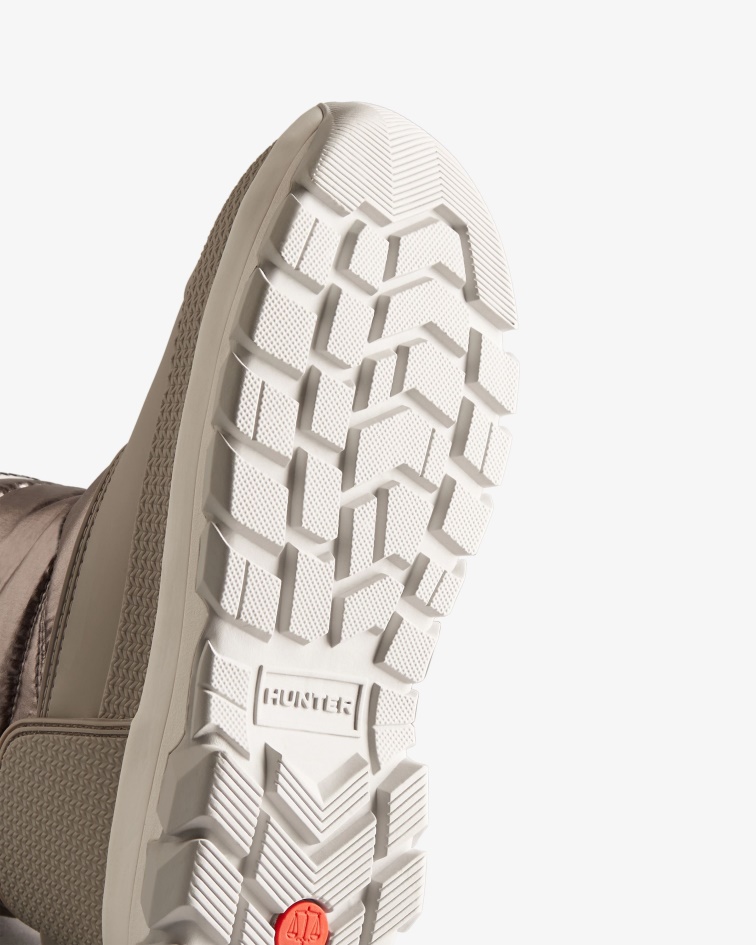 Hunter Women's Insulated Metallic Short Snow Boots Dark Silver-Hail Grey