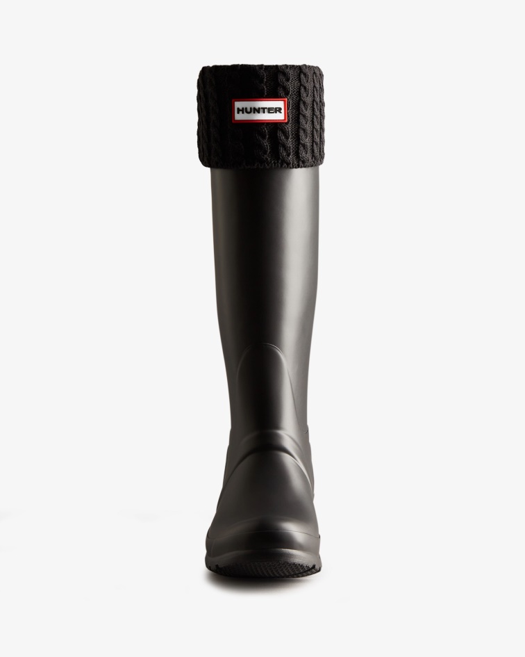 Hunter Recycled Mini Cable Knitted Cuff Tall Boot Socks