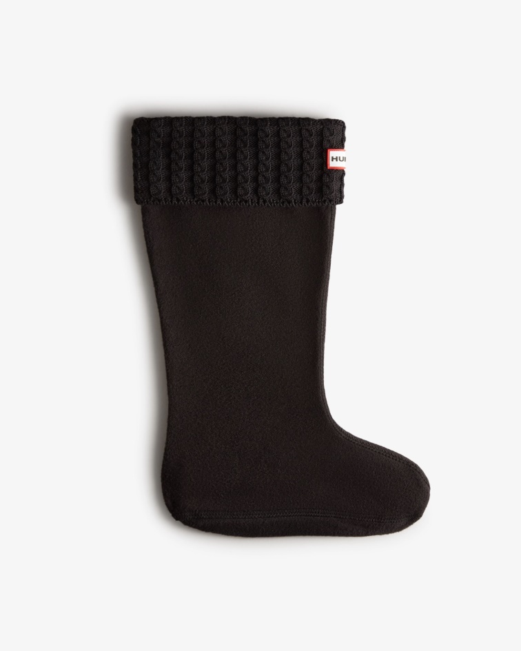 Hunter Recycled Mini Cable Knitted Cuff Tall Boot Socks