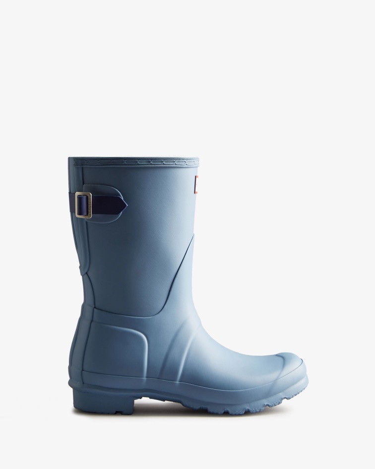 Hunter Women's Short Back Adjustable Rain Boots Bouvet Blue-Balder Blue