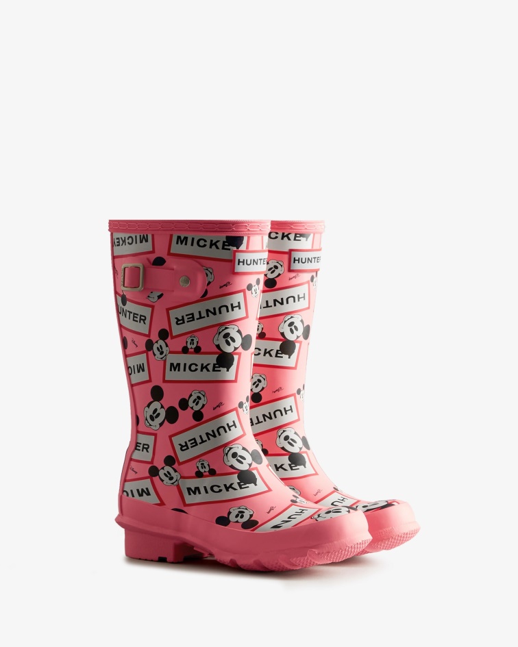 Hunter Big Kids (5-11 Years) Disney Rain Boots Pink Shiver