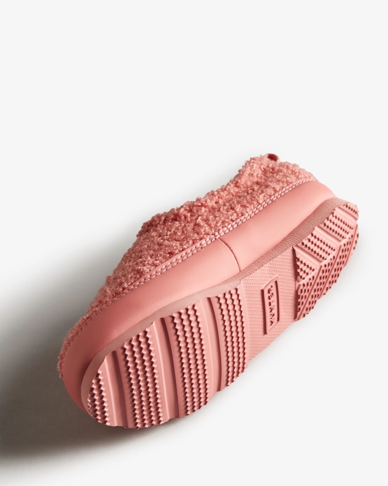 Hunter Little Kids (18 Months-8 Years) Insulated Vegan Shearling Slipper Shoe Hibiscus Pink