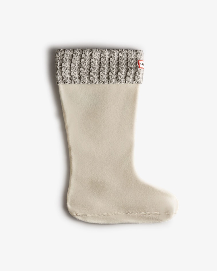 Recycled Mini Cable Knitted Cuff Tall Boot Hunter Socks