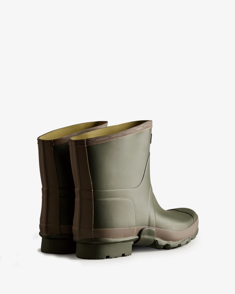 Hunter Men's Gardener Short Rain Boots Dark Olive-Clay