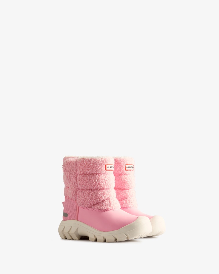 Hunter Little Kids (18 Months-6 Years) Insulated Vegan Shearling Snow Boots Blush Thaw Pink