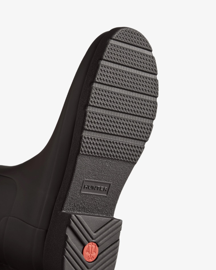 Hunter Women's Refined Slim Fit Tall Stud Cuff Rain Boots Black