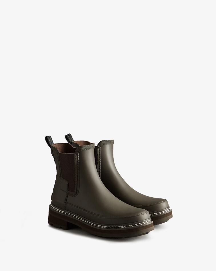 Hunter Women's Refined Stitch Detail Chelsea Boots Bitter Chocolate