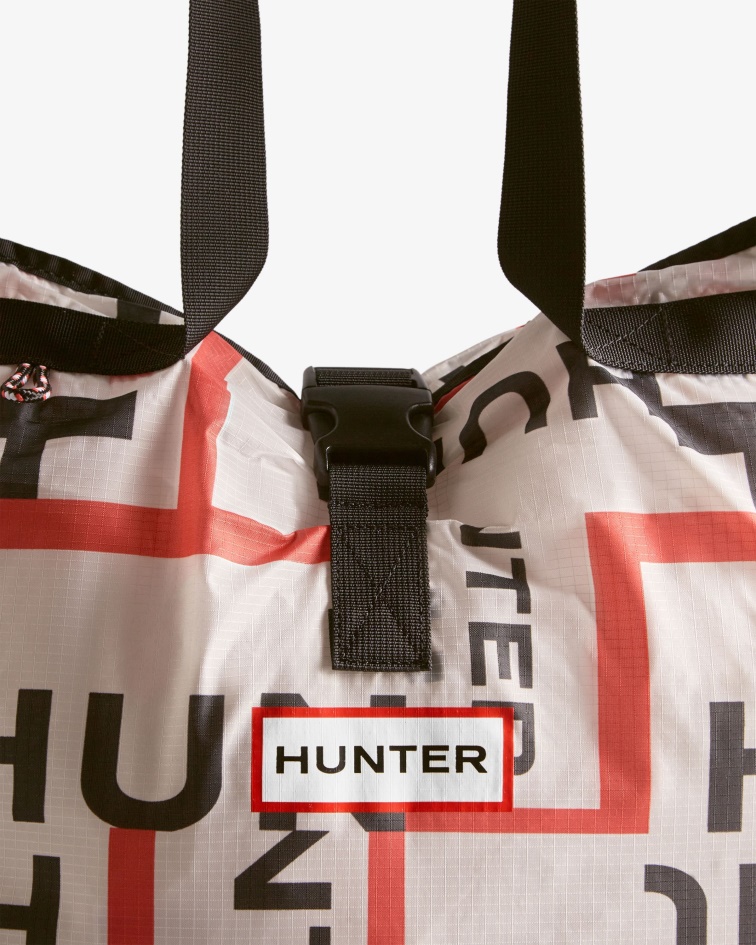 Hunter Exploded Logo Ripstop Packable Tote Bag Exploded Logo