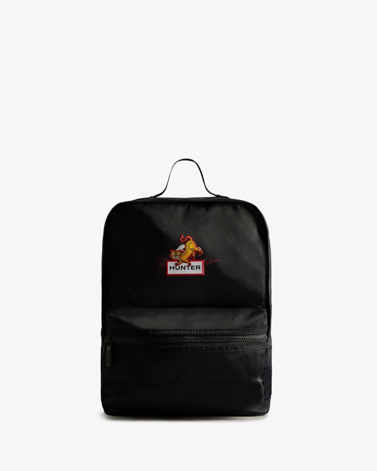 Hunter Kids Nylon Lunar New Year Tiger Logo Backpack Black