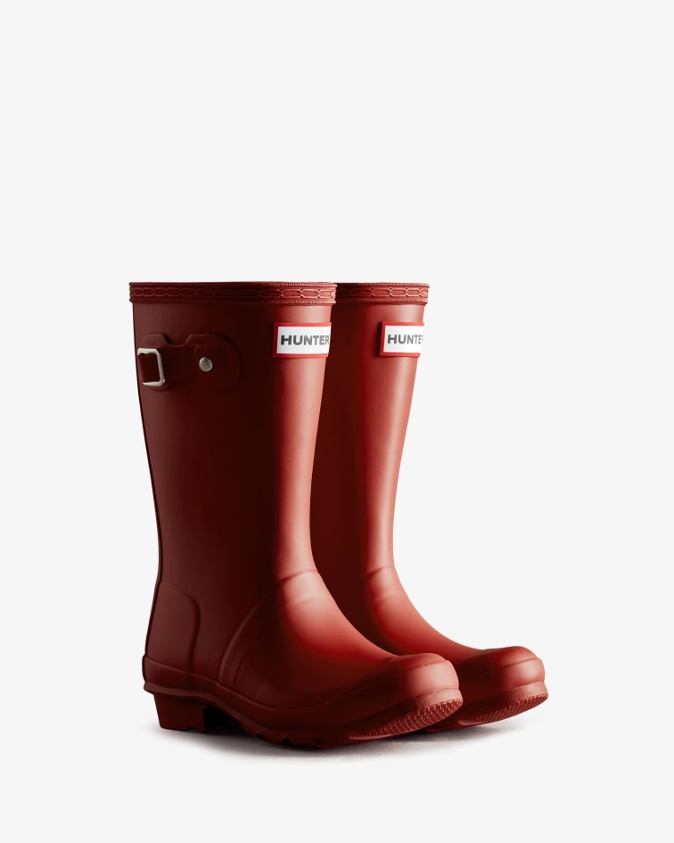 Hunter Original Big Kids (5-11 Years) Rain Boots Military Red