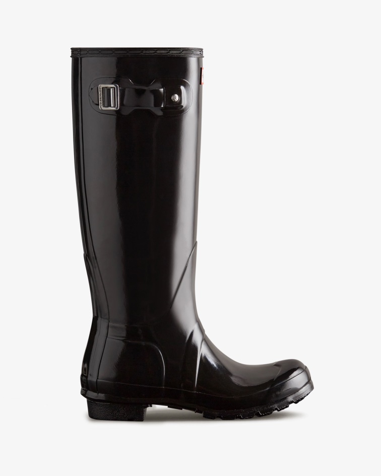Hunter Women's Original Tall Gloss Rain Boots Black