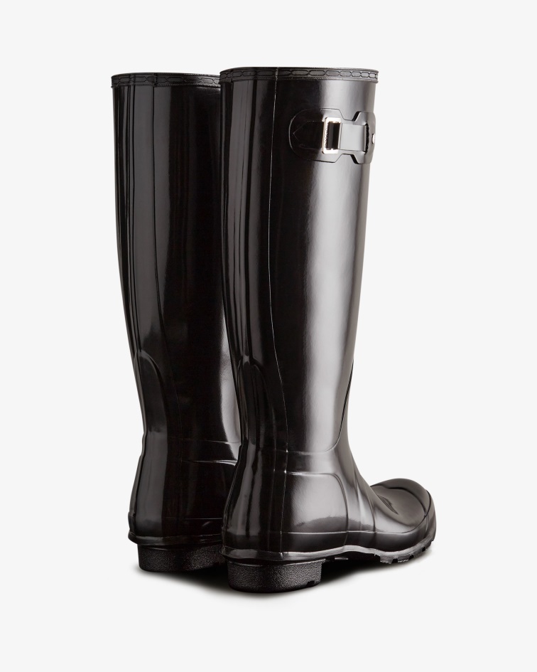Hunter Women's Original Tall Gloss Rain Boots Black