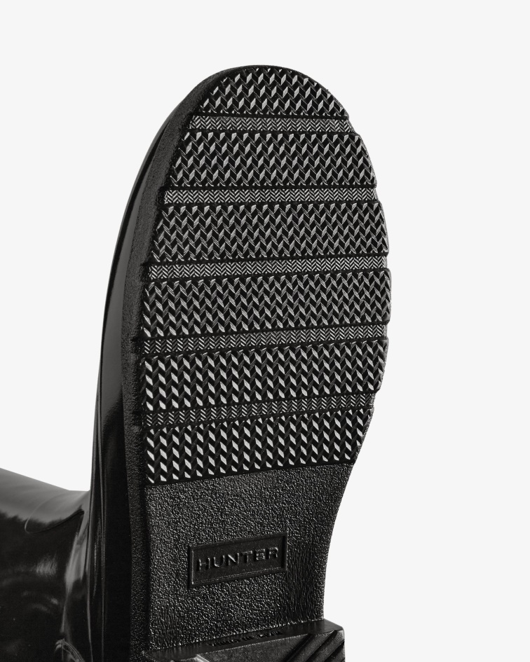 Hunter Women's Refined Slim Fit Tall Gloss Rain Boots Black