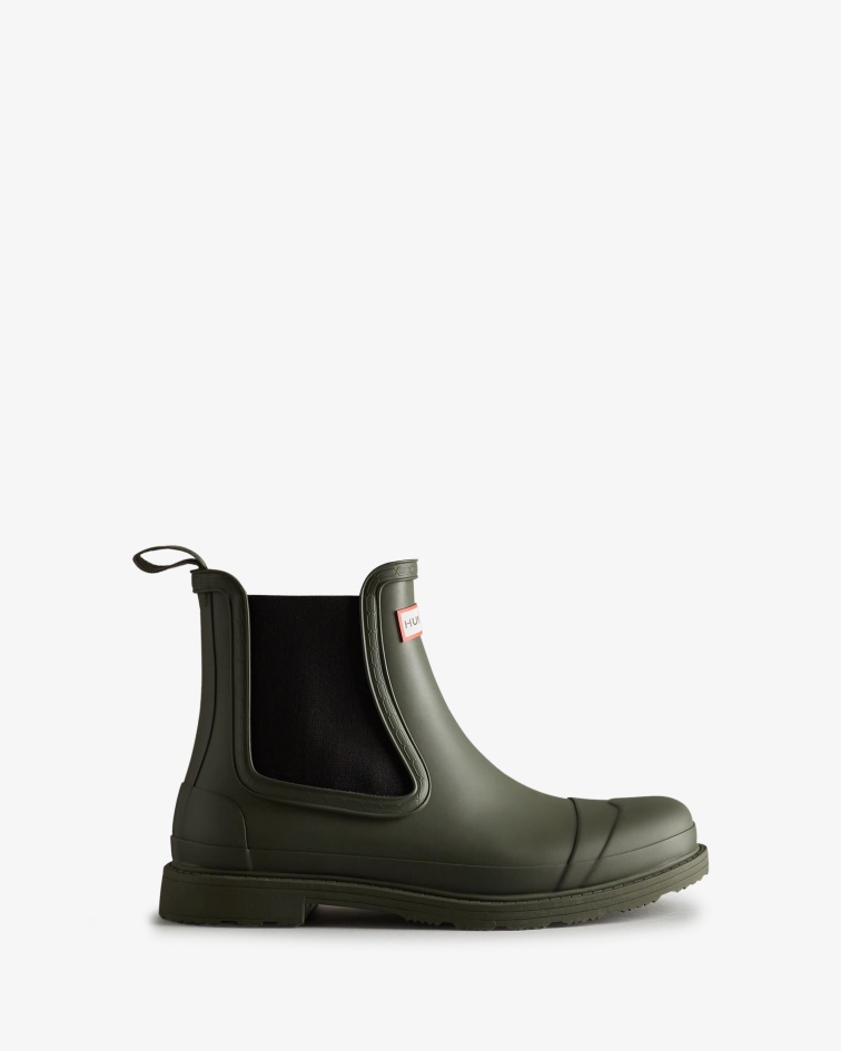 Hunter Men's Commando Chelsea Boots Dark Olive