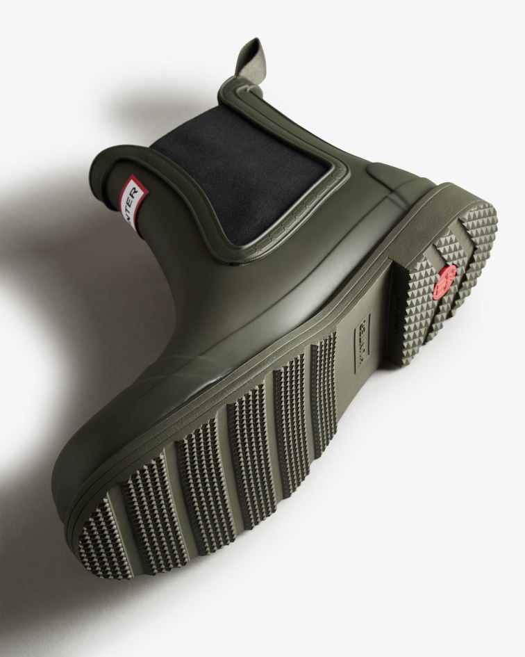 Hunter Men's Commando Chelsea Boots Dark Olive