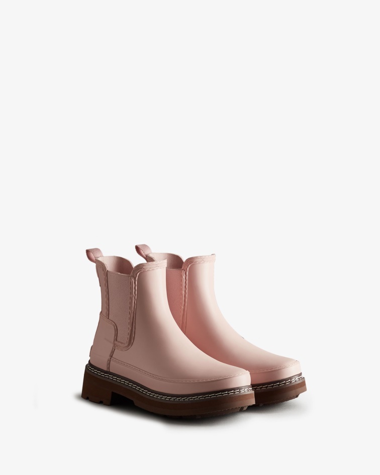 Hunter Women's Refined Stitch Detail Chelsea Boots Azalea Pink