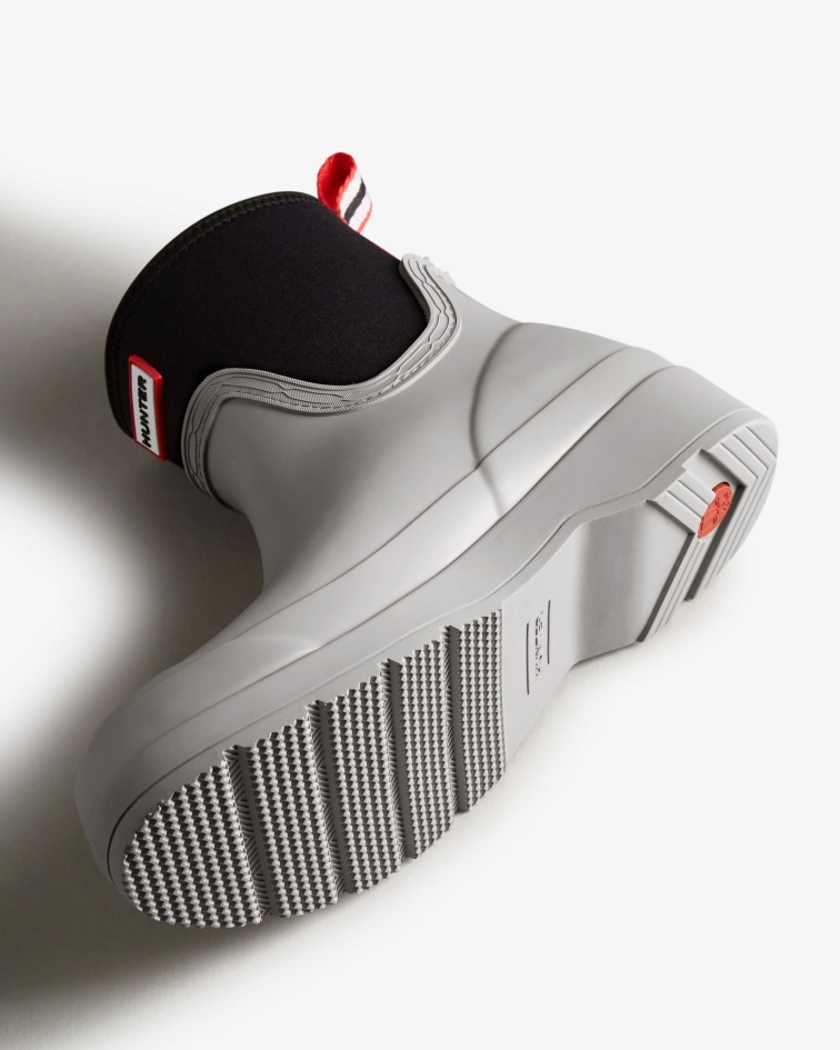 Hunter Women's Play Short Neoprene Rain Boots Steall Light Grey