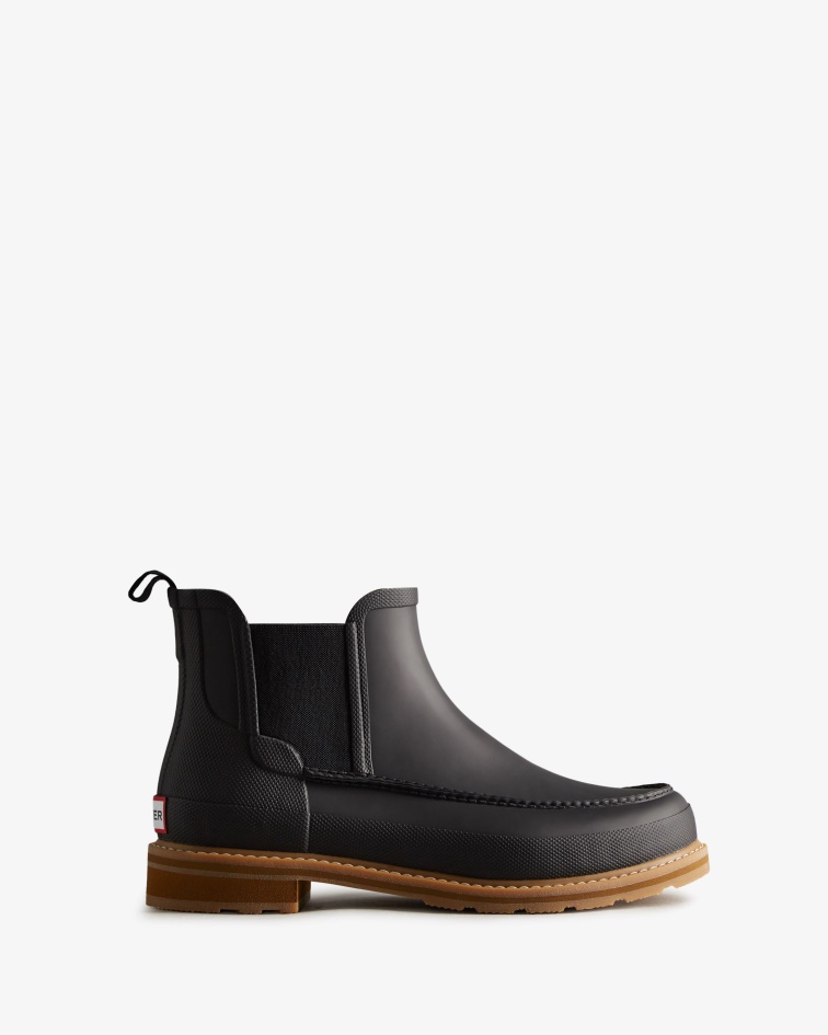 Hunter Men's Moc Toe Chelsea Boots Black