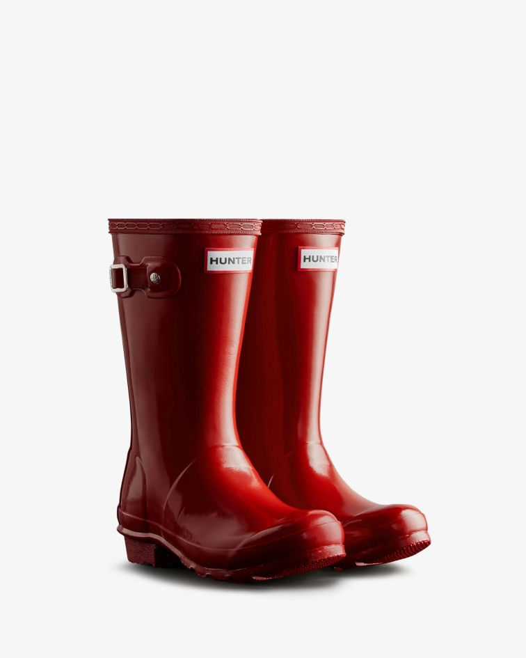 Hunter Original Big Kids (5-11 Years) Gloss Rain Boots Military Red
