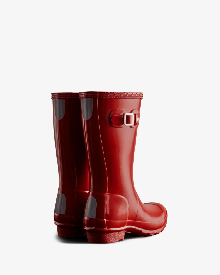 Hunter Original Big Kids (5-11 Years) Gloss Rain Boots Military Red