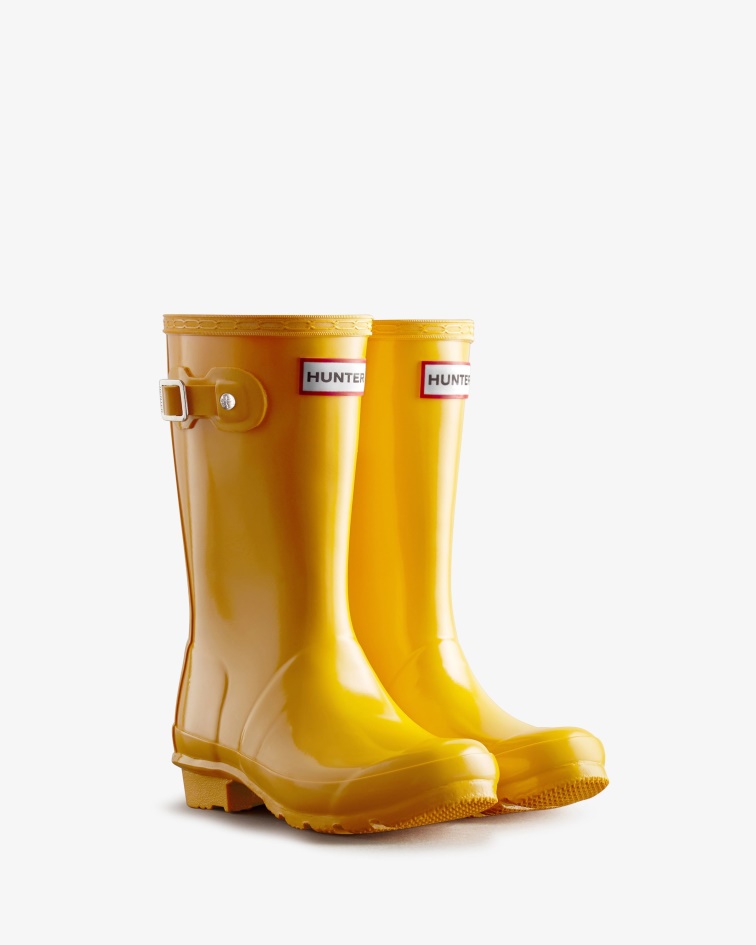 Hunter Original Big Kids (5-11 Years) Gloss Rain Boots Yellow