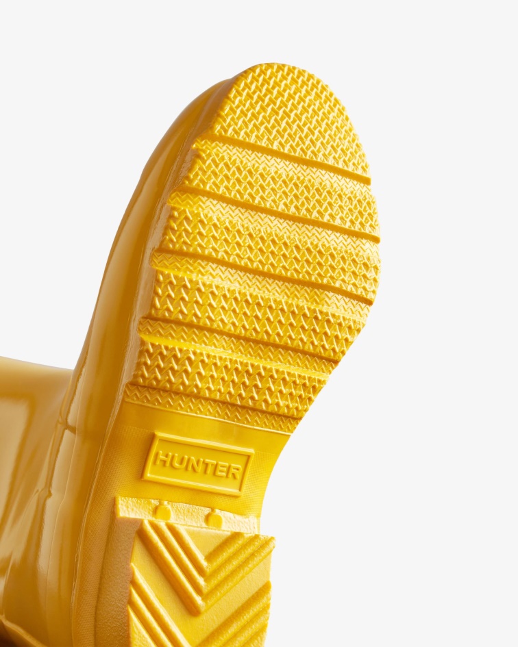 Hunter Original Big Kids (5-11 Years) Gloss Rain Boots Yellow