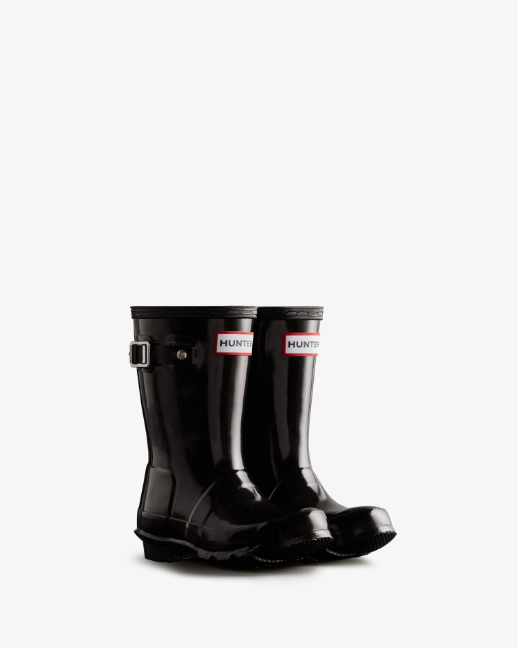 Hunter Original Little Kids (2-6 Years) Gloss Rain Boots Black
