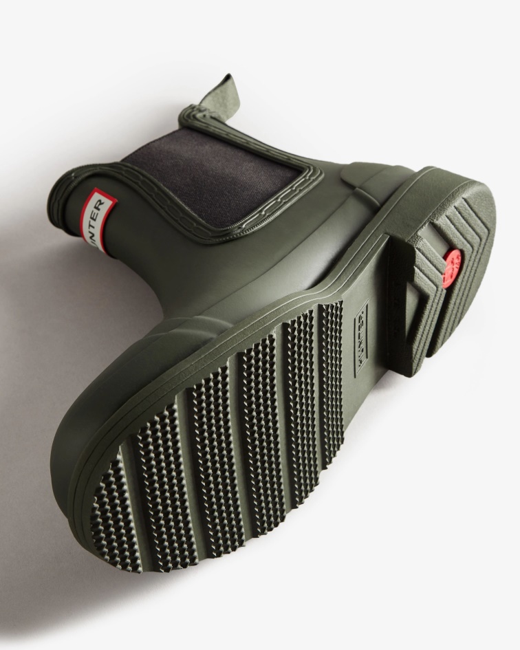 Hunter Women's Commando Chelsea Boots Dark Olive