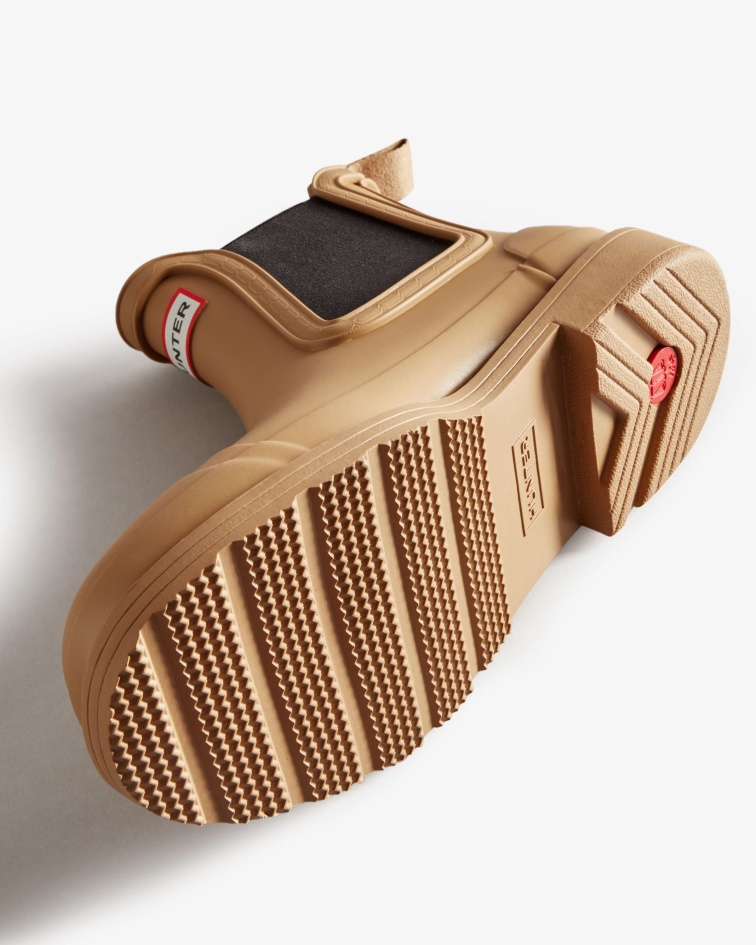 Hunter Women's Commando Chelsea Boots Tawny Brown