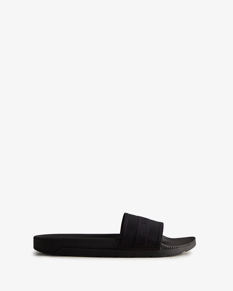 Hunter Women's Elastic Slides Black