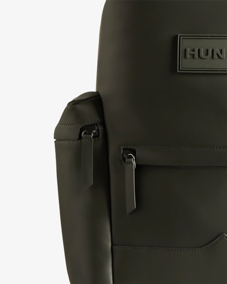 Hunter Top Clip Backpack - Rubberized Leather Dark Olive