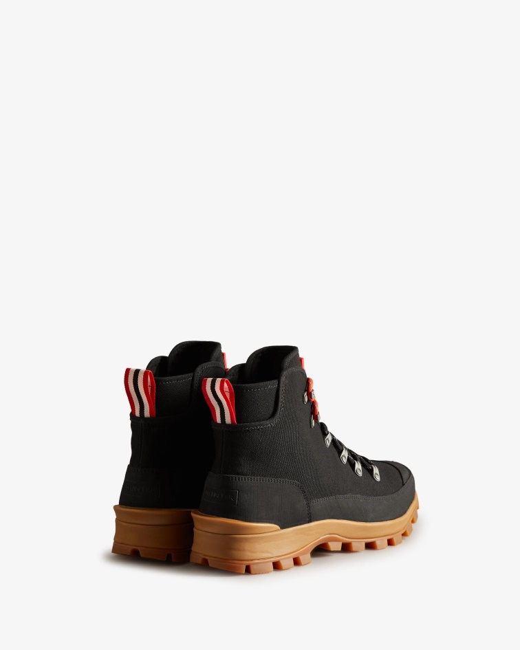 Hunter Men's Canvas Desert Commando Boots Black