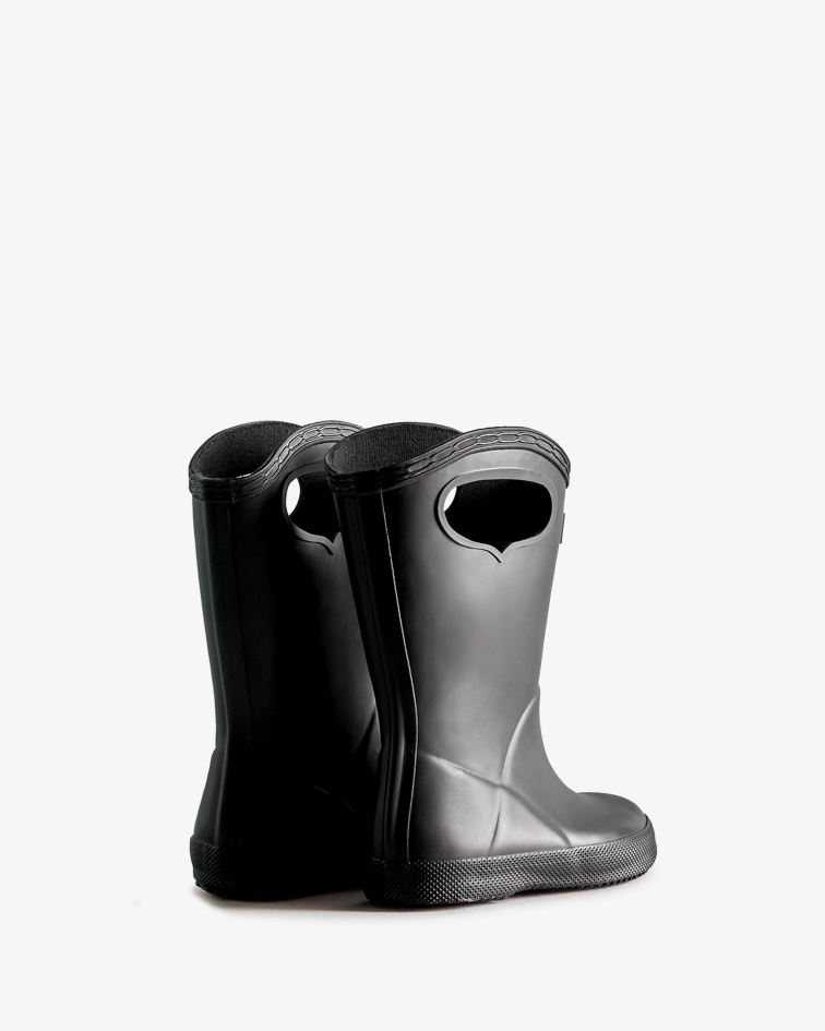 Hunter Kids First (18 Months-8 Years) Grab Handle Rain Boots Black