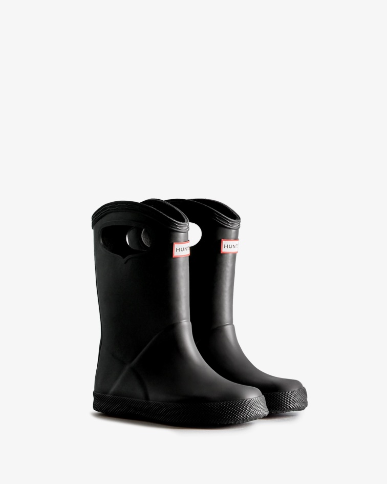 Hunter Kids First (18 Months-8 Years) Grab Handle Rain Boots Black
