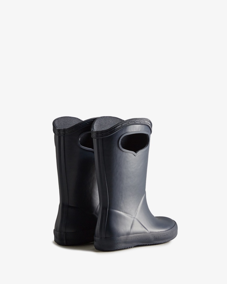 Hunter Kids First (18 Months-8 Years) Grab Handle Rain Boots Navy