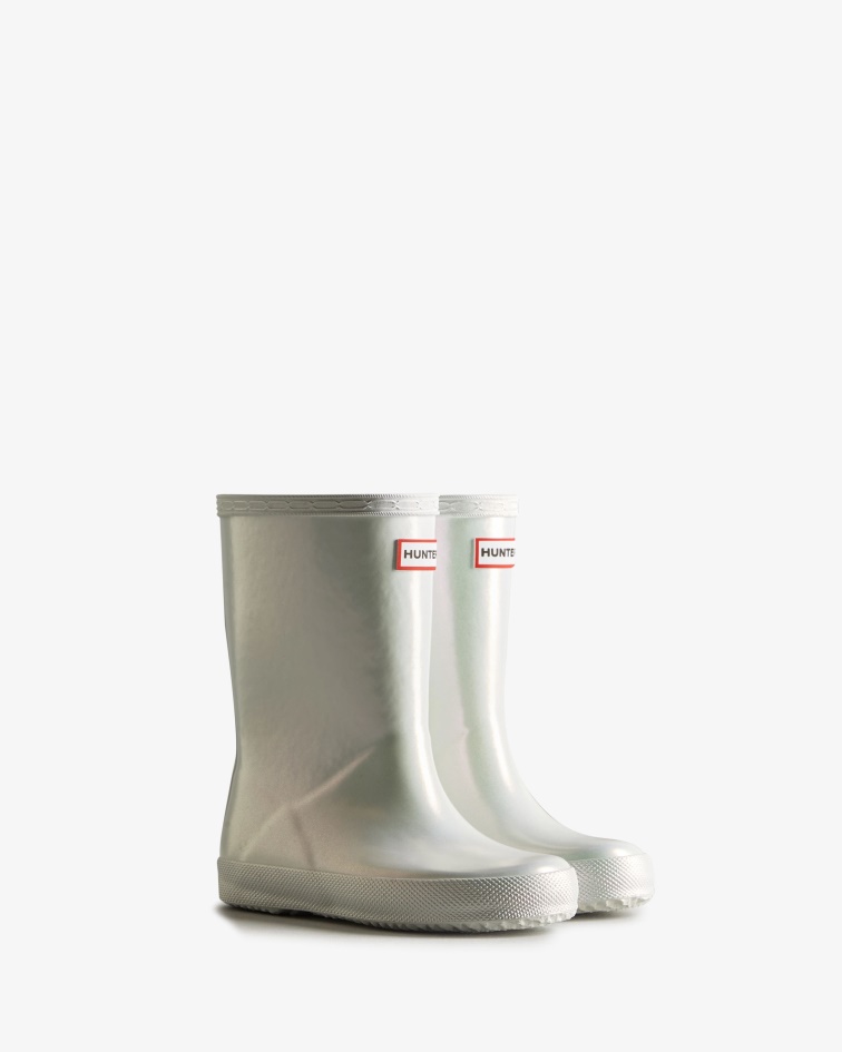 Hunter Kids First (18 Months-8 Years) Nebula Rain Boots Silver
