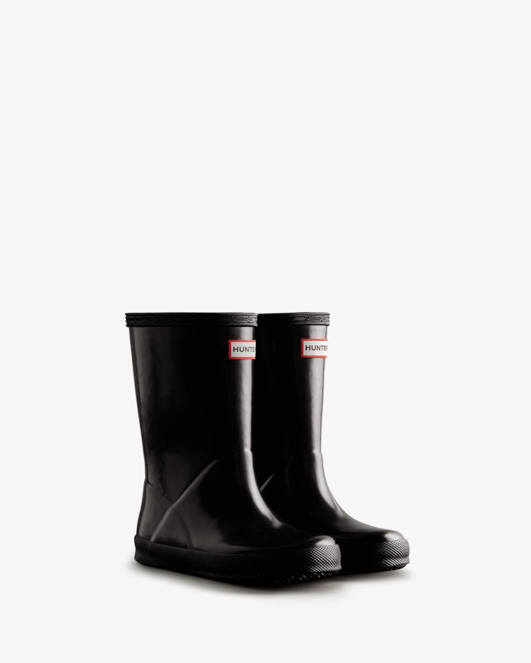 Hunter Original Kids First (18 Months-8 Years) Gloss Rain Boots Black
