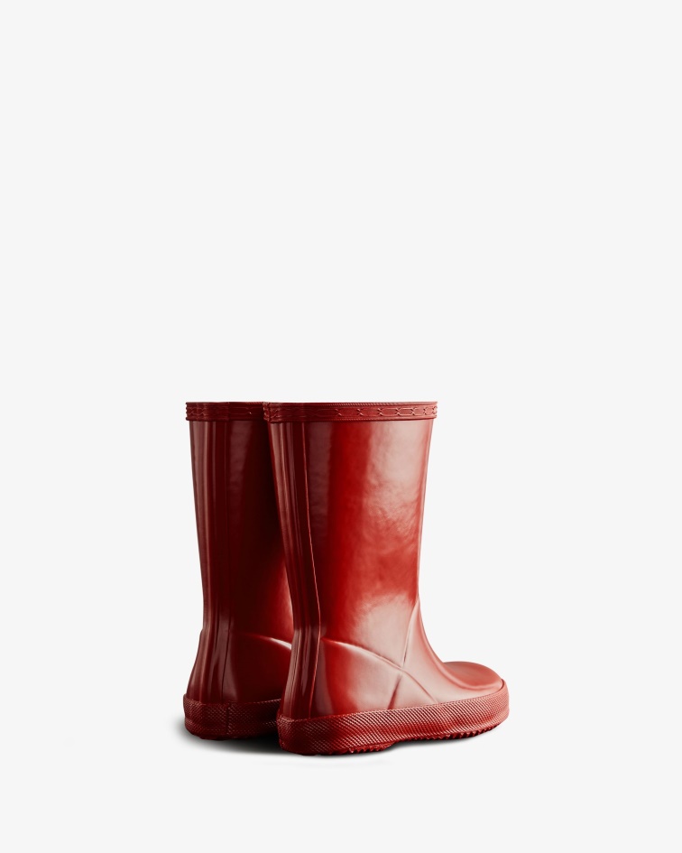 Hunter Original Kids First (18 Months-8 Years) Gloss Rain Boots Military Red