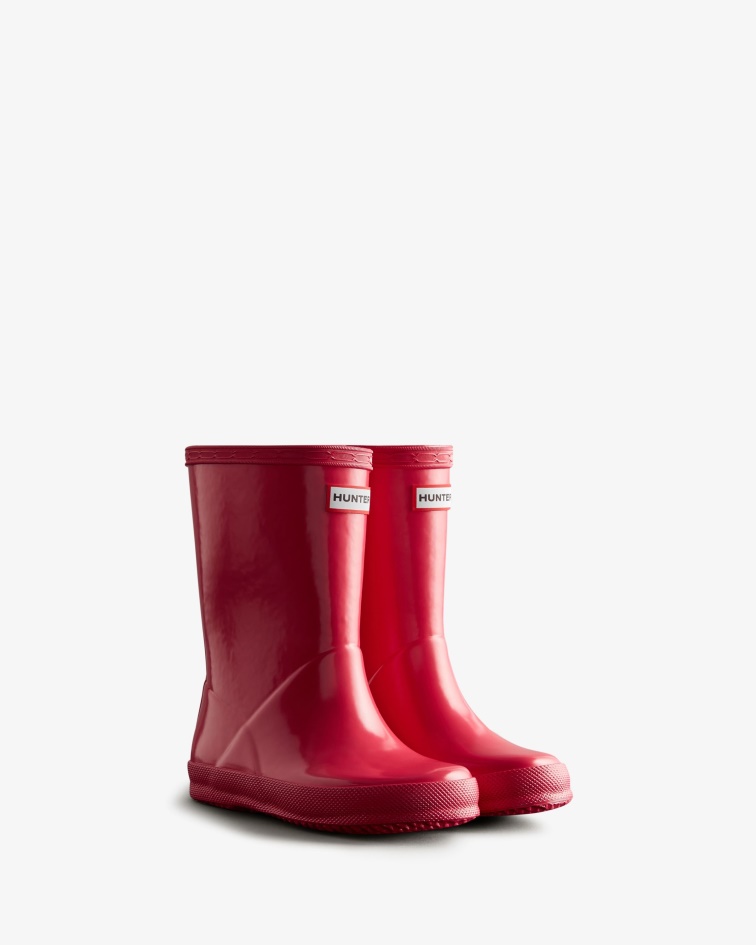 Hunter Original Kids First (18 Months-8 Years) Gloss Rain Boots Bright Pink