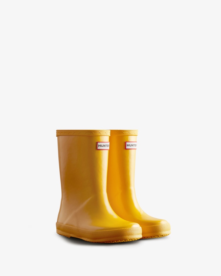 Hunter Original Kids First (18 Months-8 Years) Gloss Rain Boots Yellow