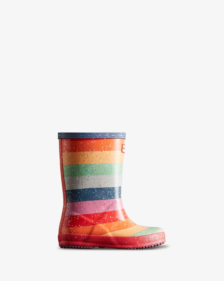 Hunter Kids First (18 Months-8 Years) Glitter Rainbow Rain Boots Multicoloured