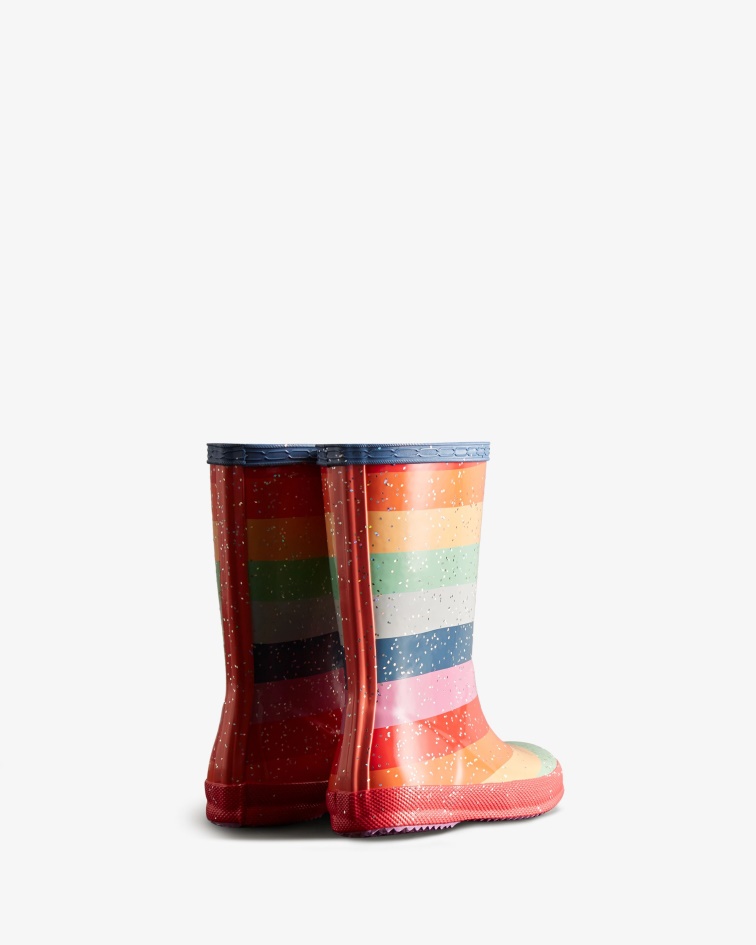 Hunter Kids First (18 Months-8 Years) Glitter Rainbow Rain Boots Multicoloured