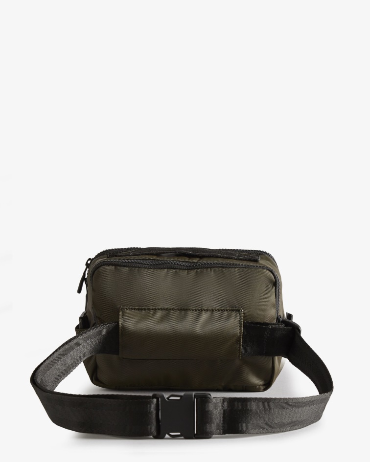 Hunter Nylon Three-Way Top Clip Crossbody Bag Dark Olive